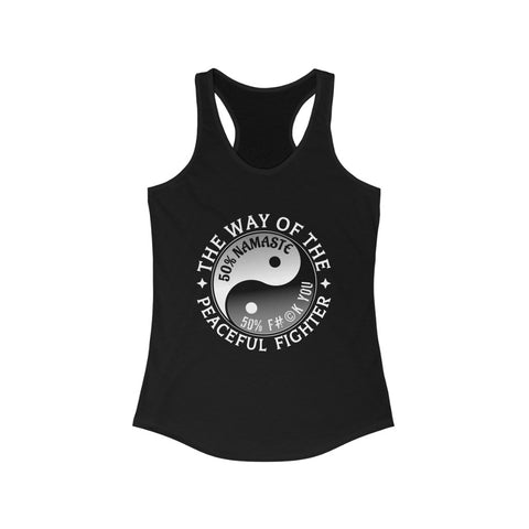 "Yin Yang of the Peaceful Fighter" - Women's Raceback Tank Top