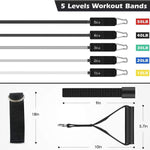 WHATAFIT Resistance Bands Set, Exercise Bands with Door Anchor, Handles, Carry Bag, Legs Ankle Straps for Resistance Training, Physical Therapy, Home Workouts for Men and Women