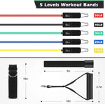 WHATAFIT Resistance Bands Set, Exercise Bands with Door Anchor, Handles, Carry Bag, Legs Ankle Straps for Resistance Training, Physical Therapy, Home Workouts for Men and Women