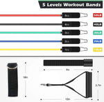 WHATAFIT Resistance Bands Set, Exercise Bands with Door Anchor, Handles, Carry Bag, Legs Ankle Straps for Resistance Training, Physical Therapy, Home Workouts for Men and Women