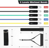 WHATAFIT Resistance Bands Set, Exercise Bands with Door Anchor, Handles, Carry Bag, Legs Ankle Straps for Resistance Training, Physical Therapy, Home Workouts for Men and Women