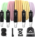 WHATAFIT Resistance Bands Set, Exercise Bands with Door Anchor, Handles, Carry Bag, Legs Ankle Straps for Resistance Training, Physical Therapy, Home Workouts for Men and Women