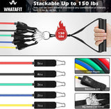 WHATAFIT Resistance Bands Set, Exercise Bands with Door Anchor, Handles, Carry Bag, Legs Ankle Straps for Resistance Training, Physical Therapy, Home Workouts for Men and Women