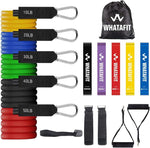 WHATAFIT Resistance Bands Set, Exercise Bands with Door Anchor, Handles, Carry Bag, Legs Ankle Straps for Resistance Training, Physical Therapy, Home Workouts for Men and Women