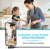 PQRQP 2 Pack Wireless Lavalier Microphones for iPhone, iPad - Crystal Clear Sound Quality for Recording, Live Streaming, YouTube, Facebook, TikTok