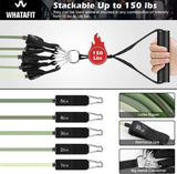 WHATAFIT Resistance Bands Set, Exercise Bands with Door Anchor, Handles, Carry Bag, Legs Ankle Straps for Resistance Training, Physical Therapy, Home Workouts for Men and Women