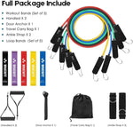 WHATAFIT Resistance Bands Set, Exercise Bands with Door Anchor, Handles, Carry Bag, Legs Ankle Straps for Resistance Training, Physical Therapy, Home Workouts for Men and Women