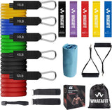 WHATAFIT Resistance Bands Set, Exercise Bands with Door Anchor, Handles, Carry Bag, Legs Ankle Straps for Resistance Training, Physical Therapy, Home Workouts for Men and Women
