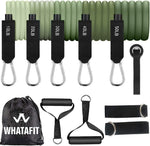 WHATAFIT Resistance Bands Set, Exercise Bands with Door Anchor, Handles, Carry Bag, Legs Ankle Straps for Resistance Training, Physical Therapy, Home Workouts for Men and Women