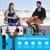 PQRQP 2 Pack Wireless Lavalier Microphones for iPhone, iPad - Crystal Clear Sound Quality for Recording, Live Streaming, YouTube, Facebook, TikTok