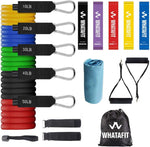 WHATAFIT Resistance Bands Set, Exercise Bands with Door Anchor, Handles, Carry Bag, Legs Ankle Straps for Resistance Training, Physical Therapy, Home Workouts for Men and Women