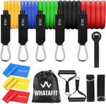 WHATAFIT Resistance Bands Set, Exercise Bands with Door Anchor, Handles, Carry Bag, Legs Ankle Straps for Resistance Training, Physical Therapy, Home Workouts for Men and Women