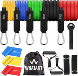 WHATAFIT Resistance Bands Set, Exercise Bands with Door Anchor, Handles, Carry Bag, Legs Ankle Straps for Resistance Training, Physical Therapy, Home Workouts for Men and Women