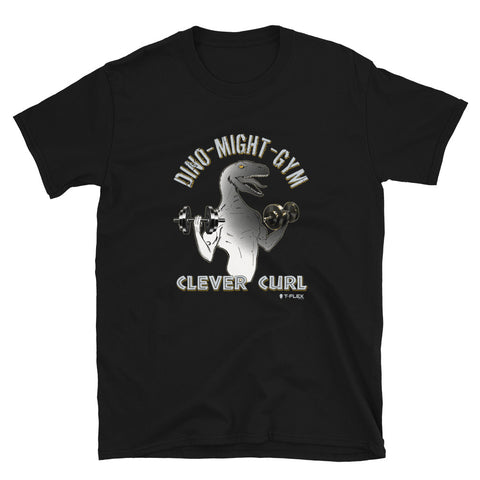 DINO-MIGHT-GYM: Clever Curl Raptor T-shirt